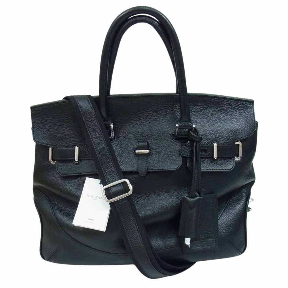 PELLE MORBIDA ペッレモルビダ PMO-MB026 Maiden Voyage メイデンヴォヤージュ レザー 被せ付 ボストン バッグ ブラック系【中古】