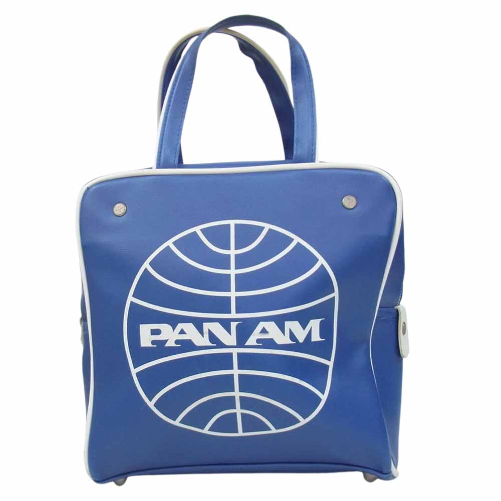 パンナム  ヴィンテージ アメリカン航空 ハンド バッグ エアライン バッグ 航空グッズ  ブルー系【中古】