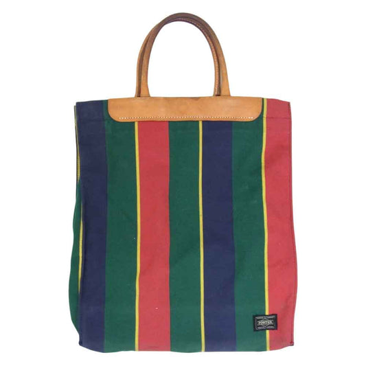 HEAD PORTER ヘッドポーター × sunbrella サンブレラ ストライプ トート バッグ マルチカラー系【中古】