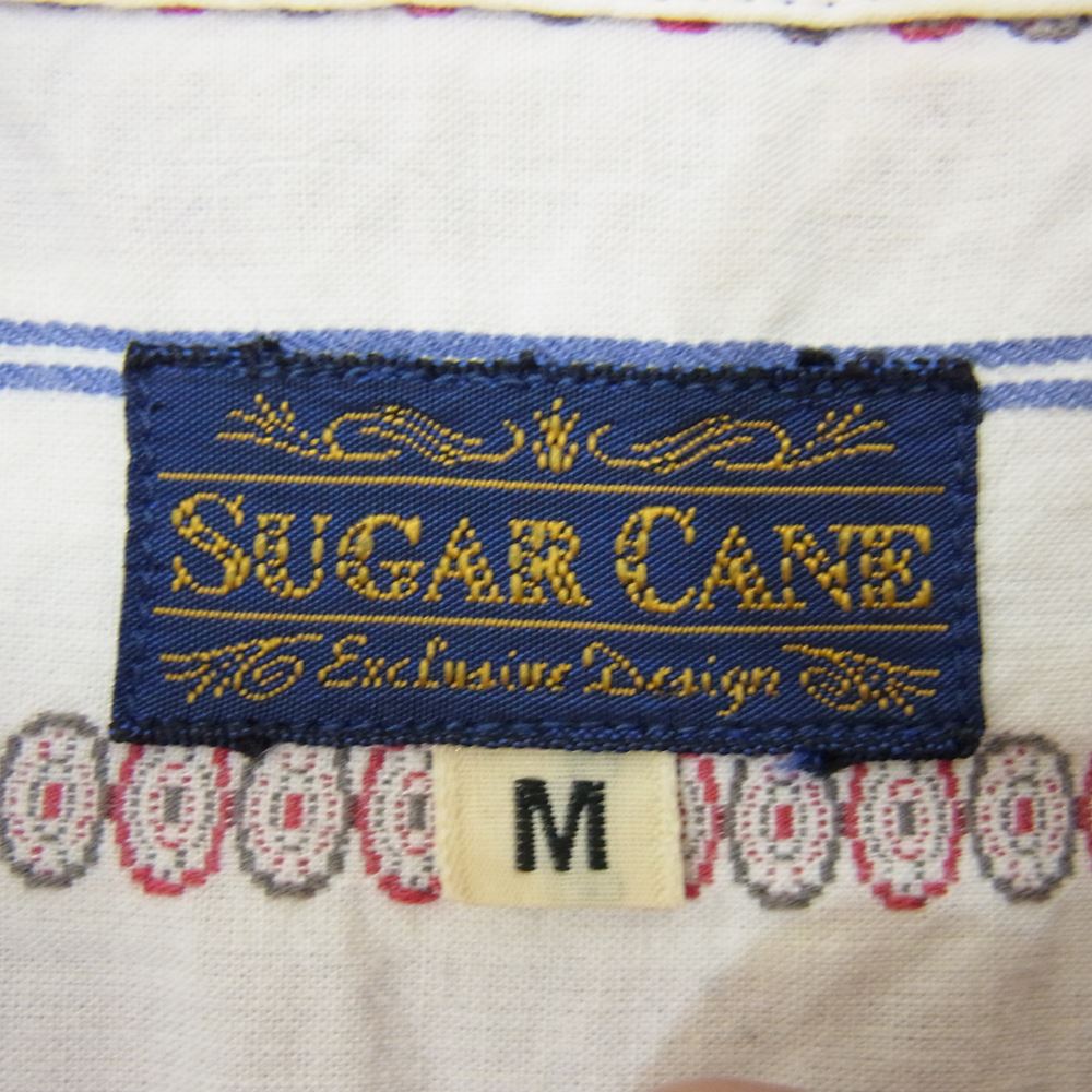 SUGAR CANE シュガーケーン SC21886 ボーダ コットン 長袖 シャツ オフホワイト系 M【中古】