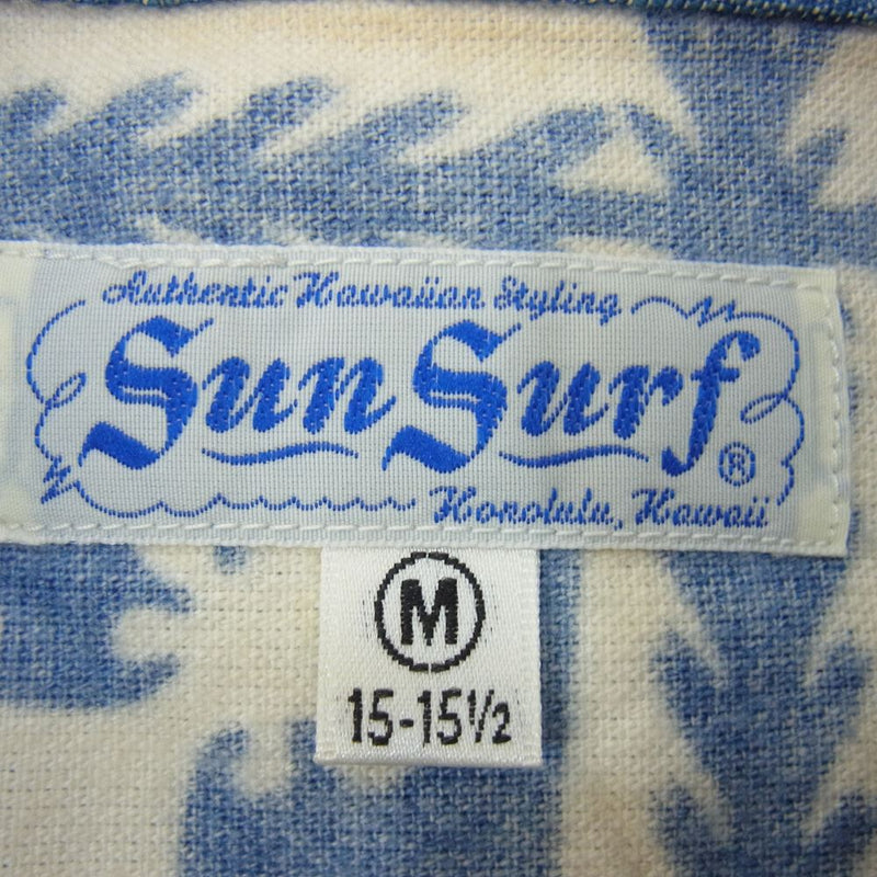 SUN SURF サンサーフ SS23190 総柄 コットン ウェスタン ネル シャツ 長袖 ブルー系 M【中古】