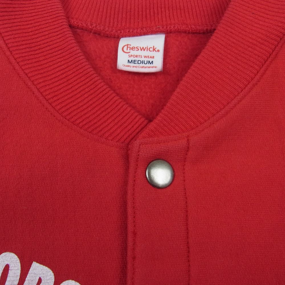 CHESWICK チェスウィック カナダ製 プリント フルスナップ スウェット ジャケット レッド レッド系 M【中古】