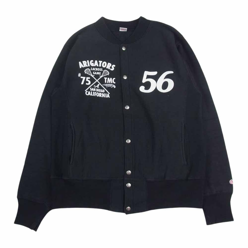 CHESWICK チェスウィック カナダ製 プリント フルスナップ スウェット ジャケット ブラック ブラック系 M【中古】