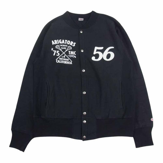 CHESWICK チェスウィック カナダ製 プリント フルスナップ スウェット ジャケット ブラック ブラック系 M【中古】