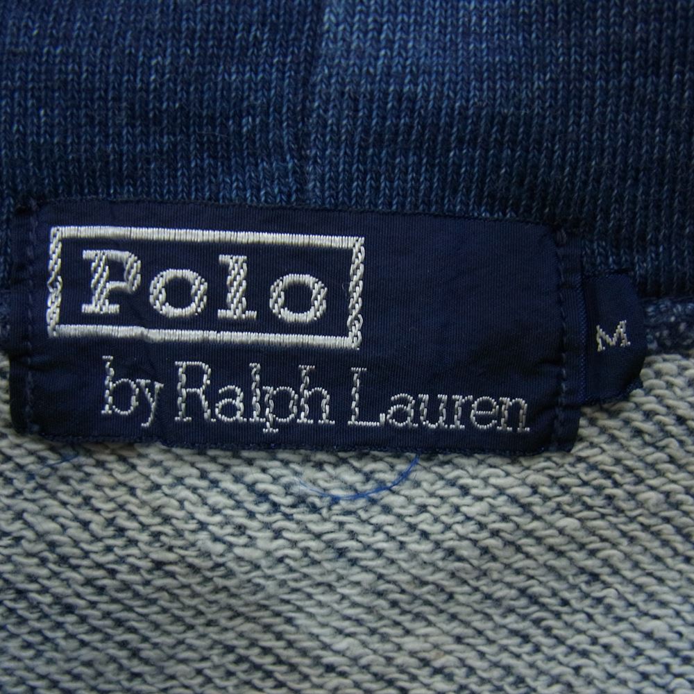 POLO RALPH LAUREN ポロ・ラルフローレン D-TK-1551 プルオーバー ヘンリーネック インディゴ染 スウェット パーカー ネイビー系 M【中古】