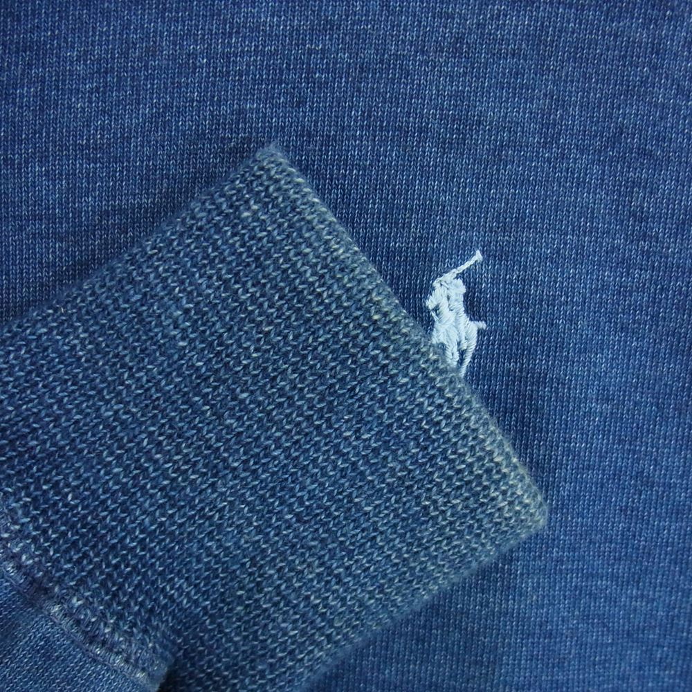 POLO RALPH LAUREN ポロ・ラルフローレン D-TK-1551 プルオーバー ヘンリーネック インディゴ染 スウェット パーカー ネイビー系 M【中古】