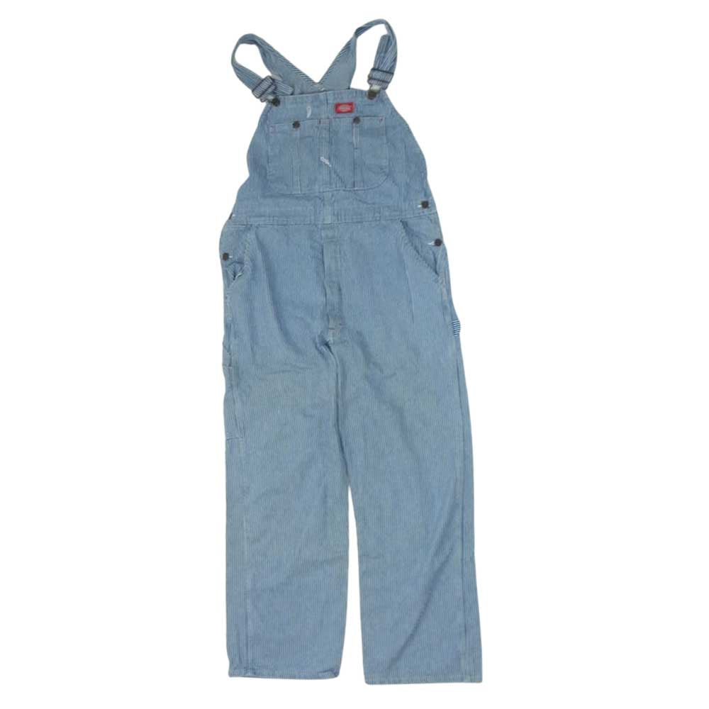 Dickies ディッキーズ ヒッコリー ストライプ オーバーオール ブルー系 34【中古】