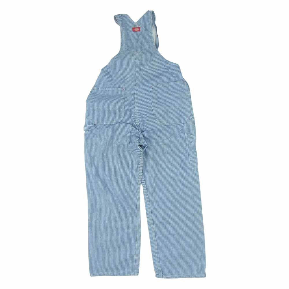 Dickies ディッキーズ ヒッコリー ストライプ オーバーオール ブルー系 34【中古】