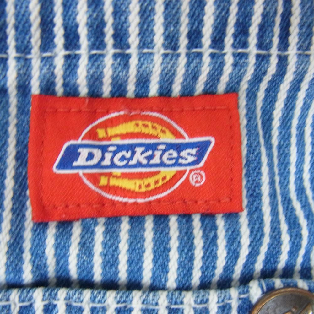 Dickies ディッキーズ ヒッコリー ストライプ オーバーオール ブルー系 34【中古】