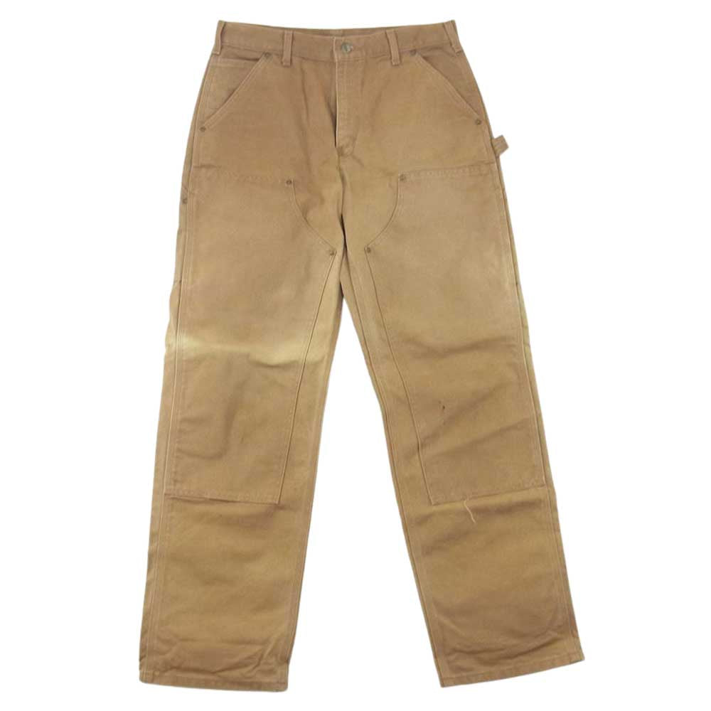 Carhartt カーハート USA製 ダブルニー ダック地 カーペンター パンツ ブラウン系 32【中古】