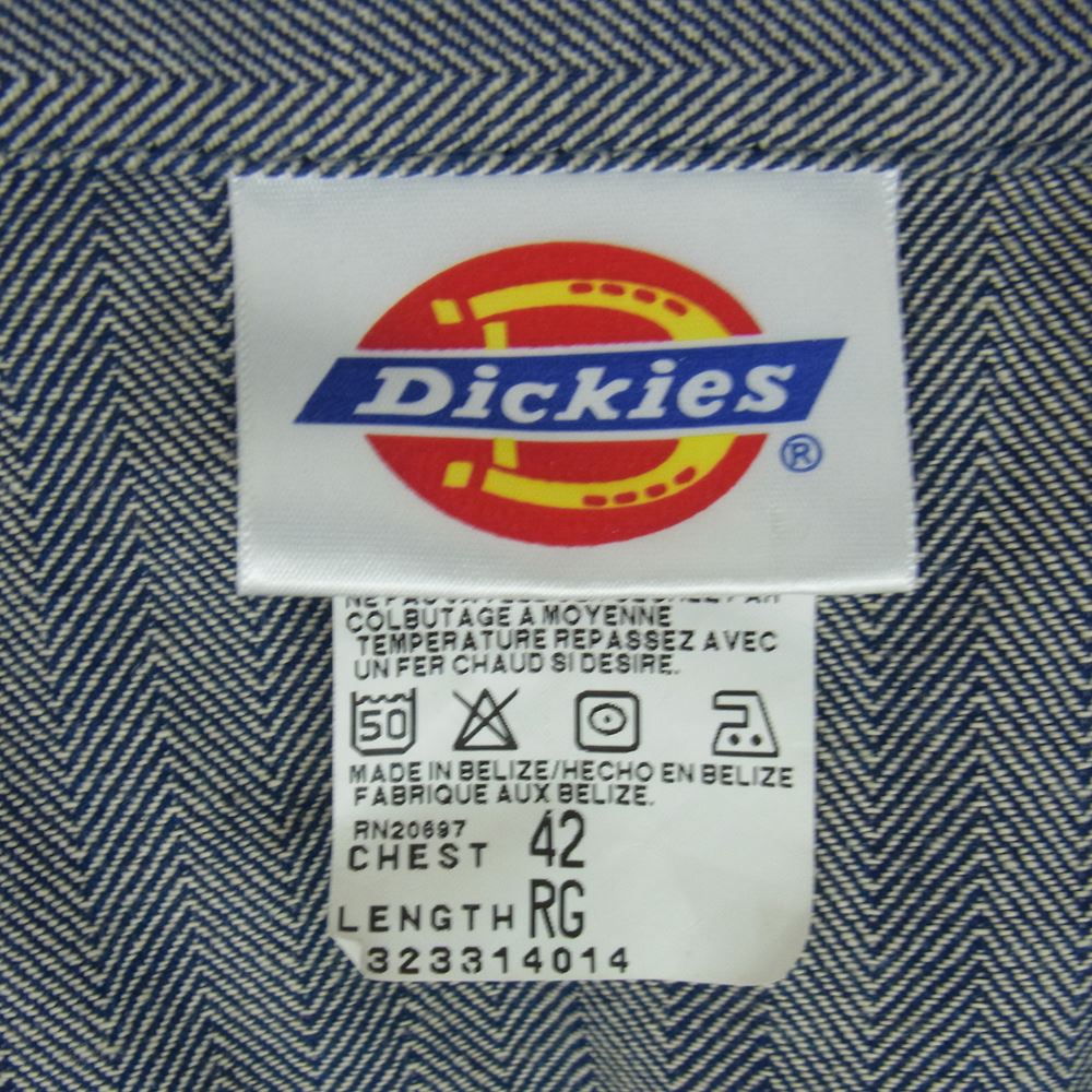 Dickies ディッキーズ オールインワン つなぎ ヘリンボーン ネイビー系 42【中古】