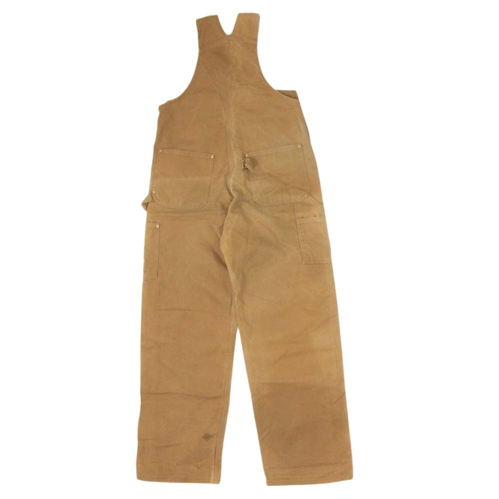 Carhartt カーハート USA製 ダブルニー ダック地 ワーク オーバーオール ブラウン系 34【中古】