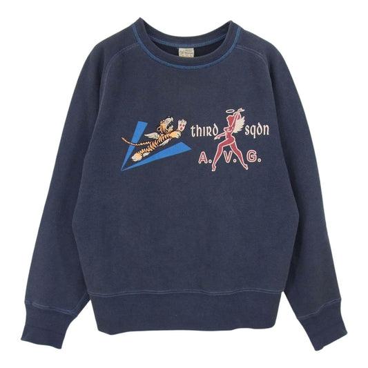 Buzz Rickson's バズリクソンズ AVG フライングタイガーロゴ スウェット トレーナー ネイビー系 M【中古】