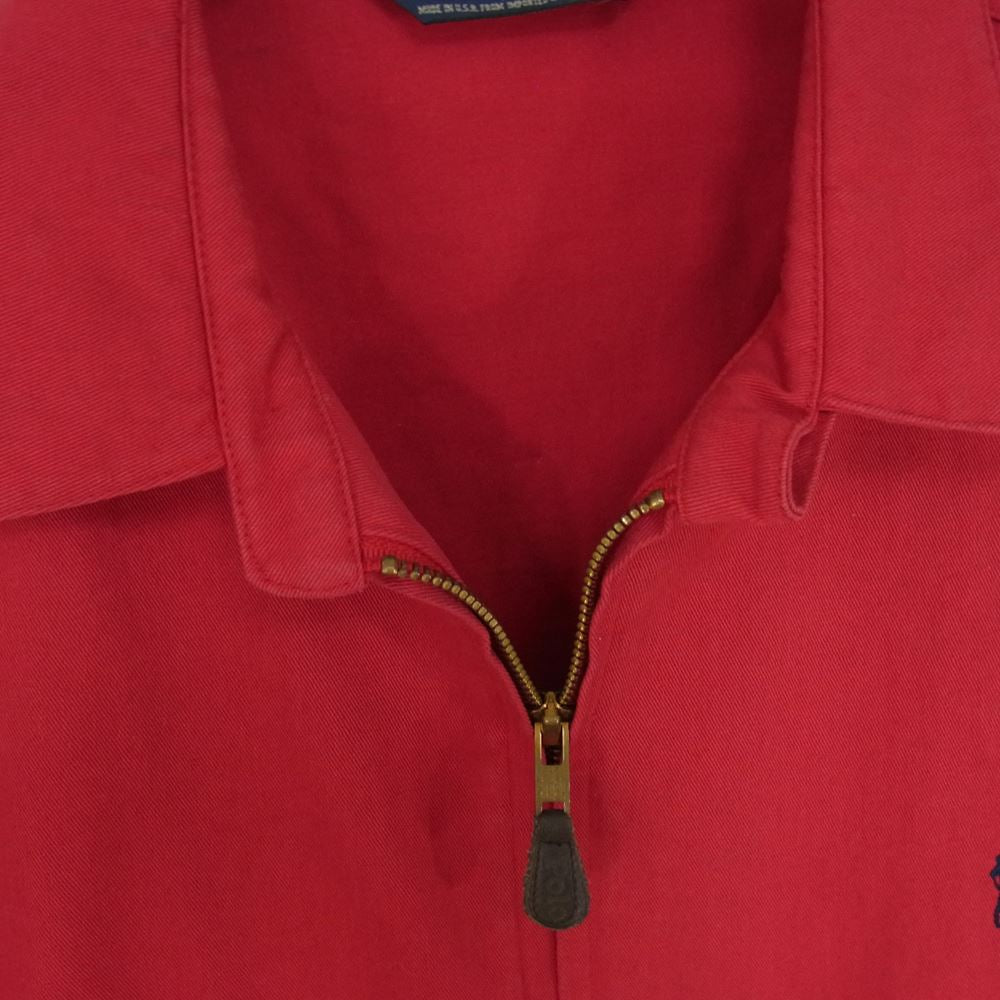 POLO RALPH LAUREN ポロ・ラルフローレン USA製 ヴィンテージ コットン スイングトップ ジャケット レッド系 M【中古】