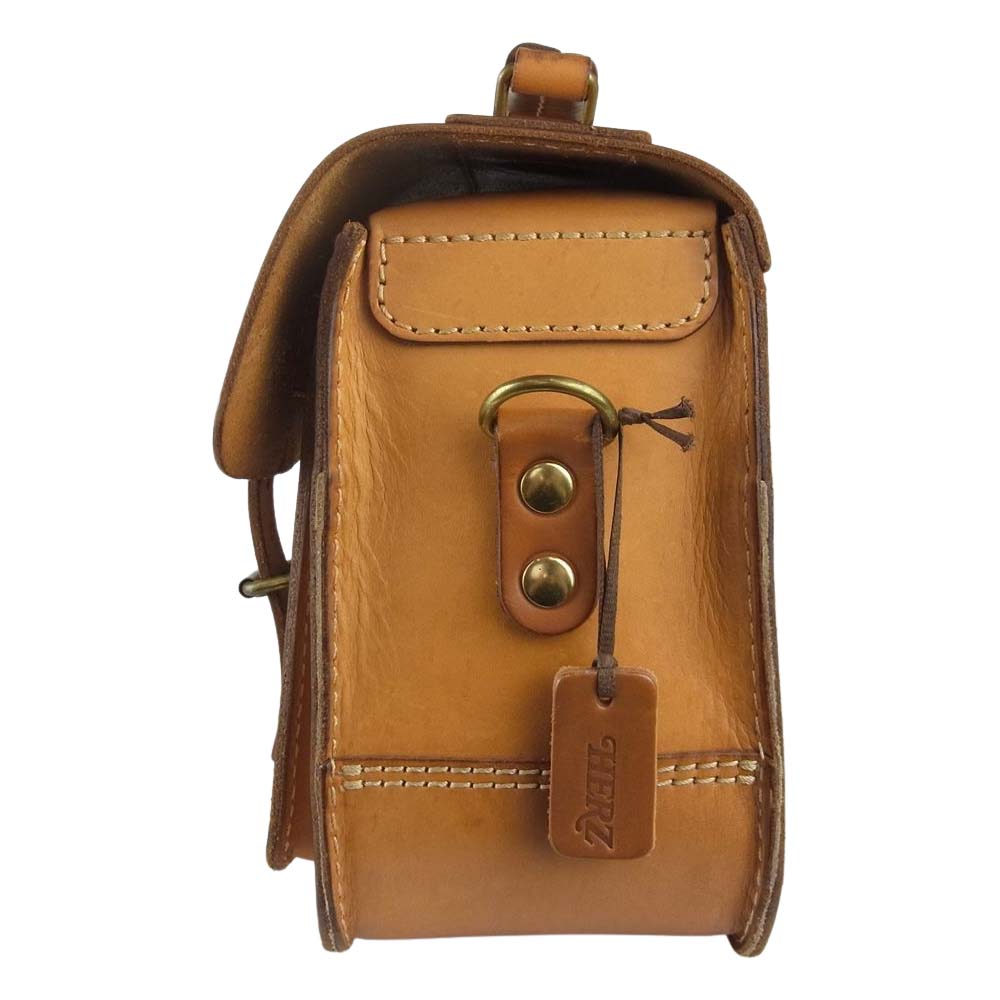 HERZ ヘルツ 2WAY レザーハンドバッグ ライトブラウン系【中古】