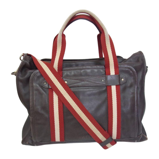 BALLY バリー 2WAY レザー ショルダー バッグ ビジネス  ブラウン系【中古】