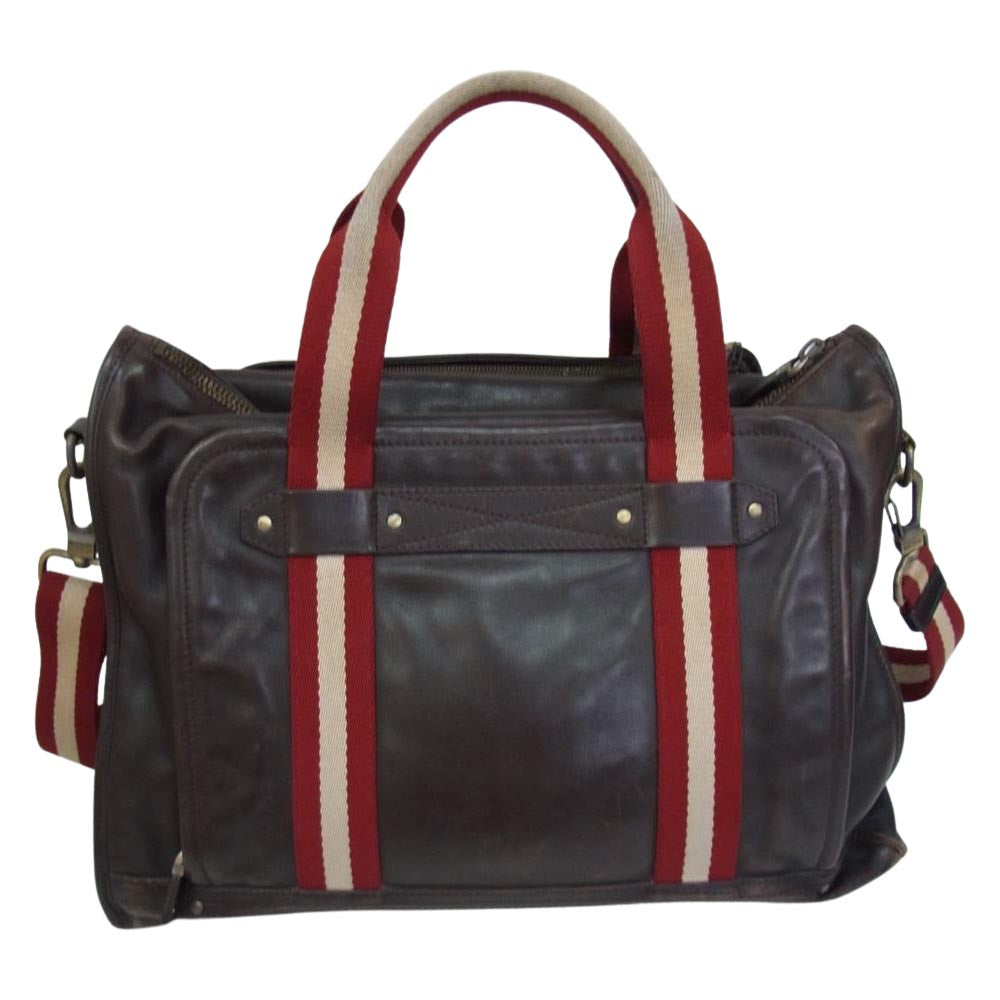 BALLY バリー 2WAY レザー ショルダー バッグ ビジネス ブラウン系