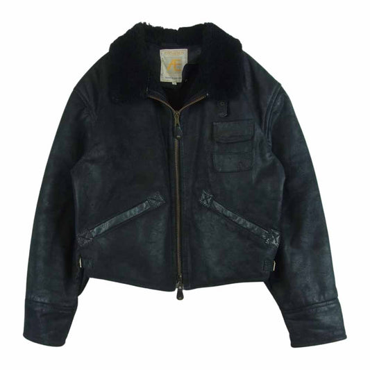 KADOYA カドヤ AERO NEXUS エアロネクサス 本革 レザー ジャケット イタリア製 ブラック系 L 50【中古】