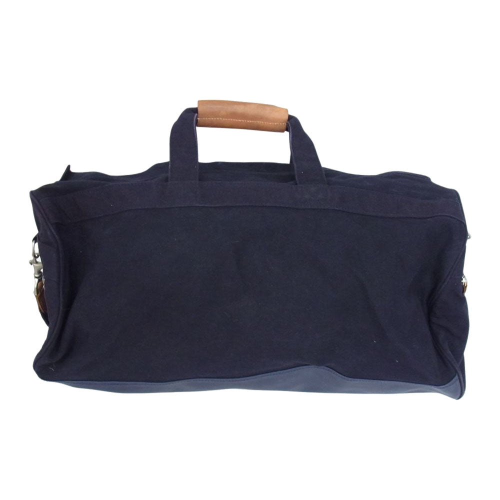POLO RALPH LAUREN ポロ・ラルフローレン 牛革 USA 星条旗 2WAY ショルダー ボストン ダッフル バッグ ネイビー系【中古】