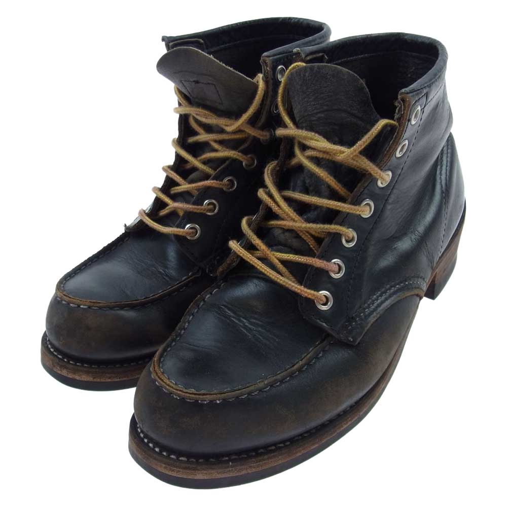 RED WING レッドウィング 羽タグ Uチップ ビブラムソール カスタム アイリッシュセッター ７HOLE  ワークブーツ ブラック系 7 1/2 D【中古】