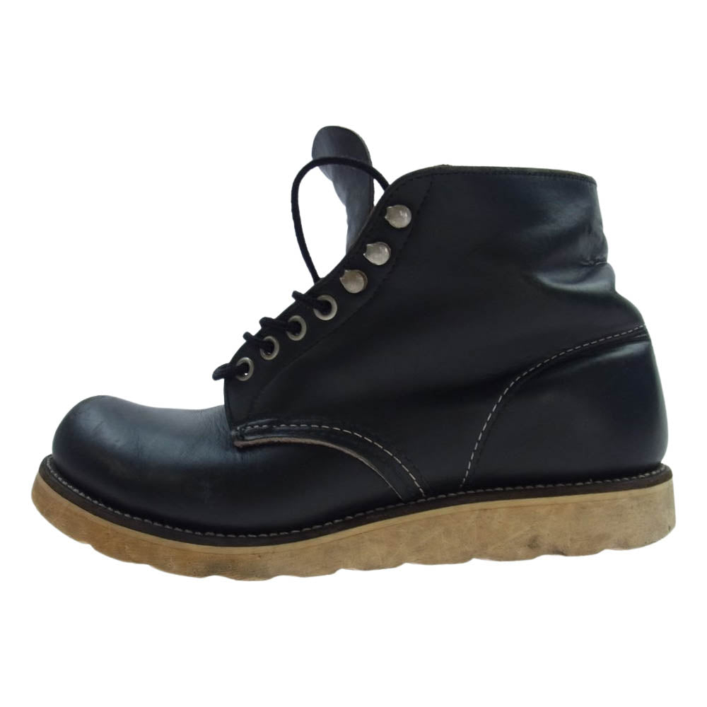 RED WING レッドウィング 8165 四角犬タグ プレーントゥ アイリッシュセッター ワークブーツ ブラック系 ７D【中古】