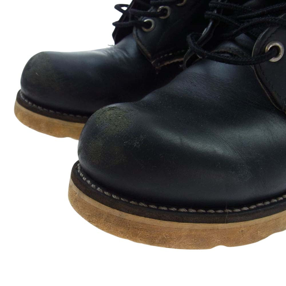 RED WING レッドウィング 8165 四角犬タグ プレーントゥ アイリッシュセッター ワークブーツ ブラック系 ７D【中古】