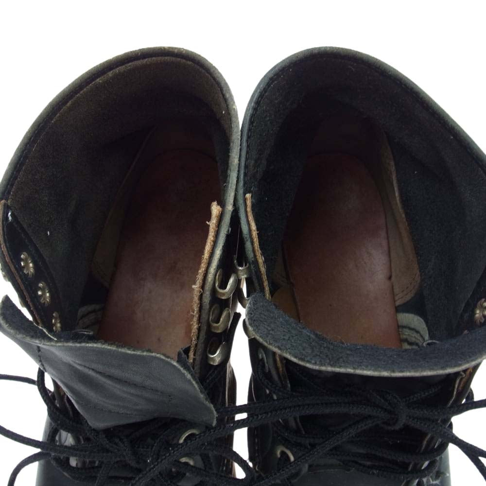 RED WING レッドウィング 8165 四角犬タグ プレーントゥ アイリッシュセッター ワークブーツ ブラック系 ７D【中古】