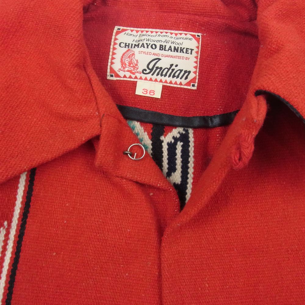 INDIAN MOTOCYCLE インディアン モトサイクル IM11010 CHIMAYO BLANKET Jacket   コンチョ ボタン チマヨ ブランケット ジャケット レッド系 36【中古】