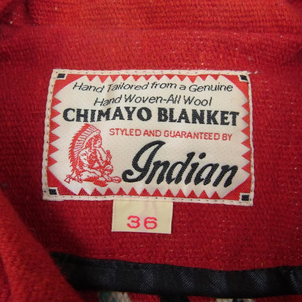 INDIAN MOTOCYCLE インディアン モトサイクル IM11010 CHIMAYO BLANKET Jacket   コンチョ ボタン チマヨ ブランケット ジャケット レッド系 36【中古】
