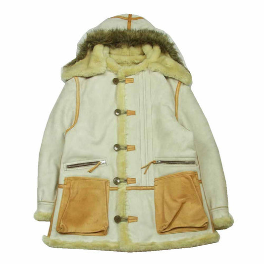Buzz Rickson's バズリクソンズ UC10767 UNITED CARR フェイクムートン 馬革切替 フライト ジャケット 中国製 ベージュ系 M【中古】