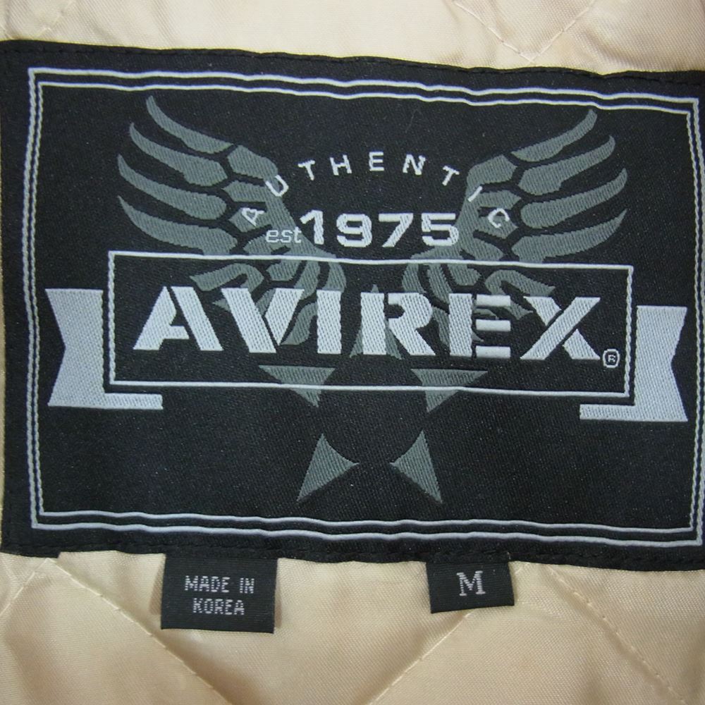 AVIREX アヴィレックス 21R001 ドラゴン プリント レザージャケット ベージュ系 M【中古】