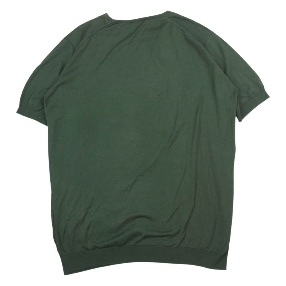 JOHN SMEDLEY ジョンスメドレー コットン ニット Tシャツ グリーン系 L【中古】