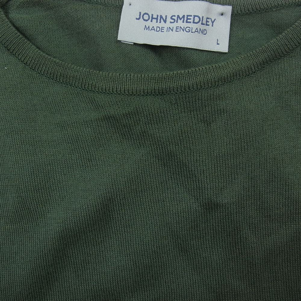 JOHN SMEDLEY ジョンスメドレー コットン ニット Tシャツ グリーン系 L【中古】