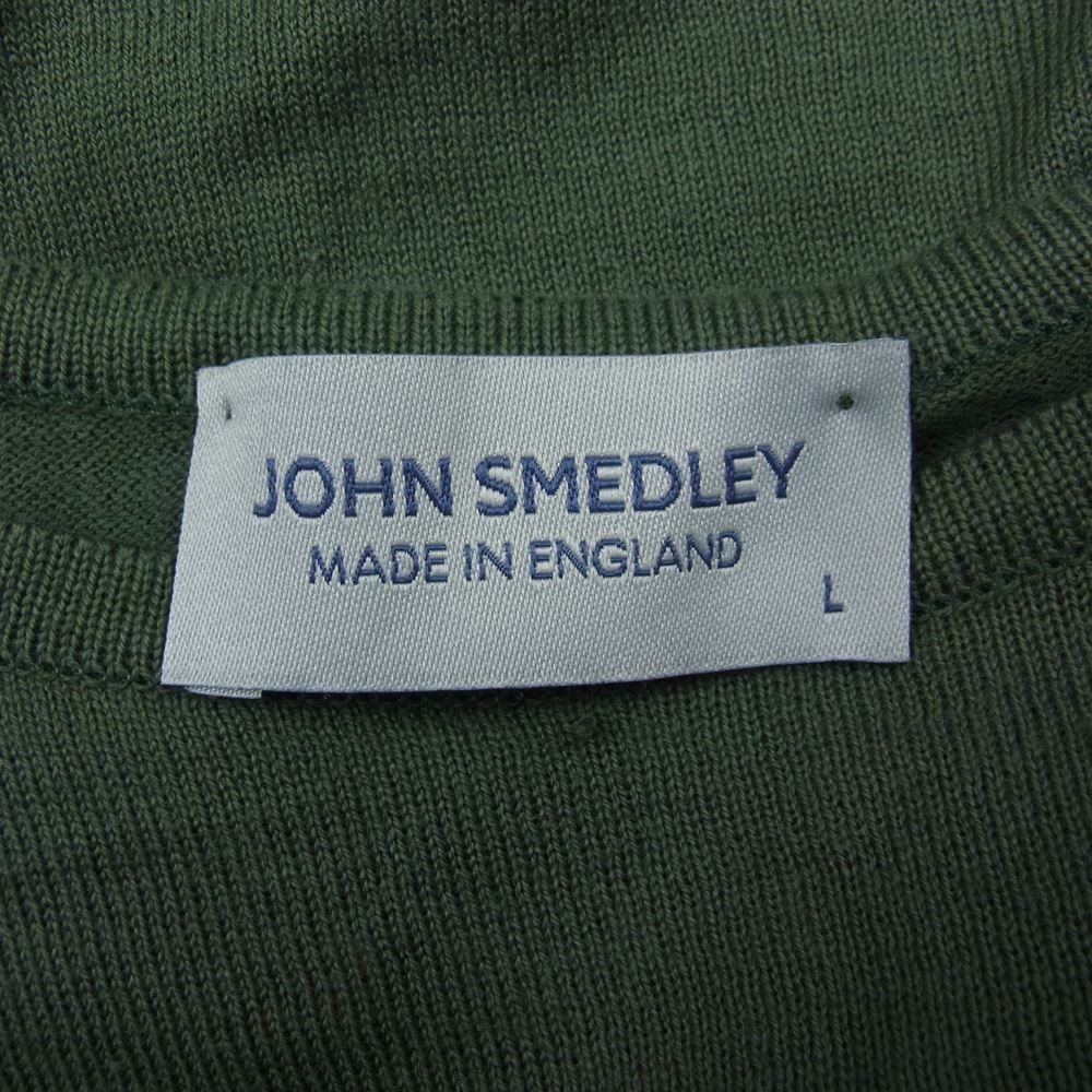 JOHN SMEDLEY ジョンスメドレー コットン ニット Tシャツ グリーン系 L【中古】