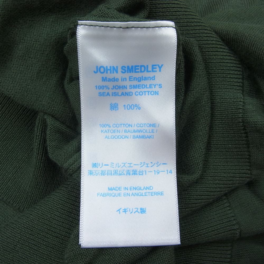 JOHN SMEDLEY ジョンスメドレー コットン ニット Tシャツ グリーン系 L【中古】