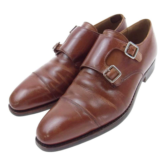 CROCKETT&JONES クロケットアンドジョーンズ LOWNDES 5170 ロウンズ 348ラスト ダブルモンクストラップ ダイナイトソール シューズ ブラウン系 UK:7E【中古】