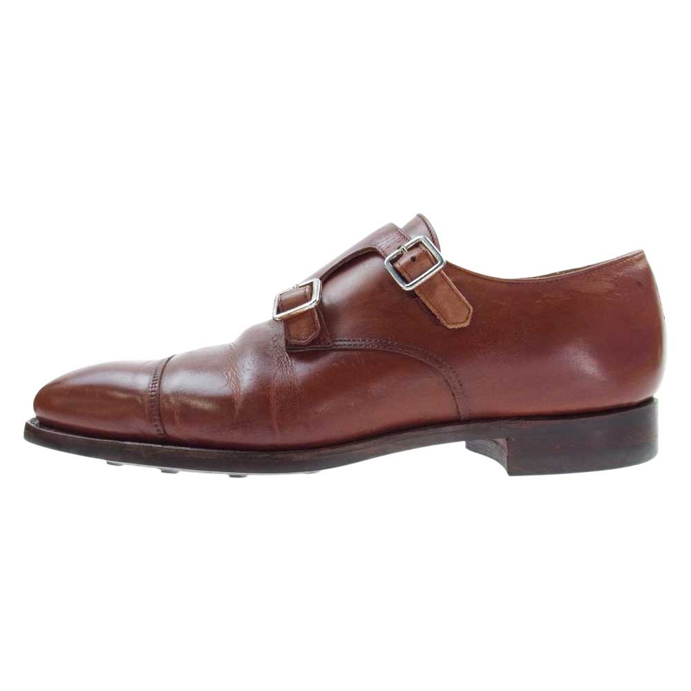 CROCKETT&JONES クロケットアンドジョーンズ LOWNDES 5170 ロウンズ 348ラスト ダブルモンクストラップ ダイナイトソール シューズ ブラウン系 UK:7E【中古】