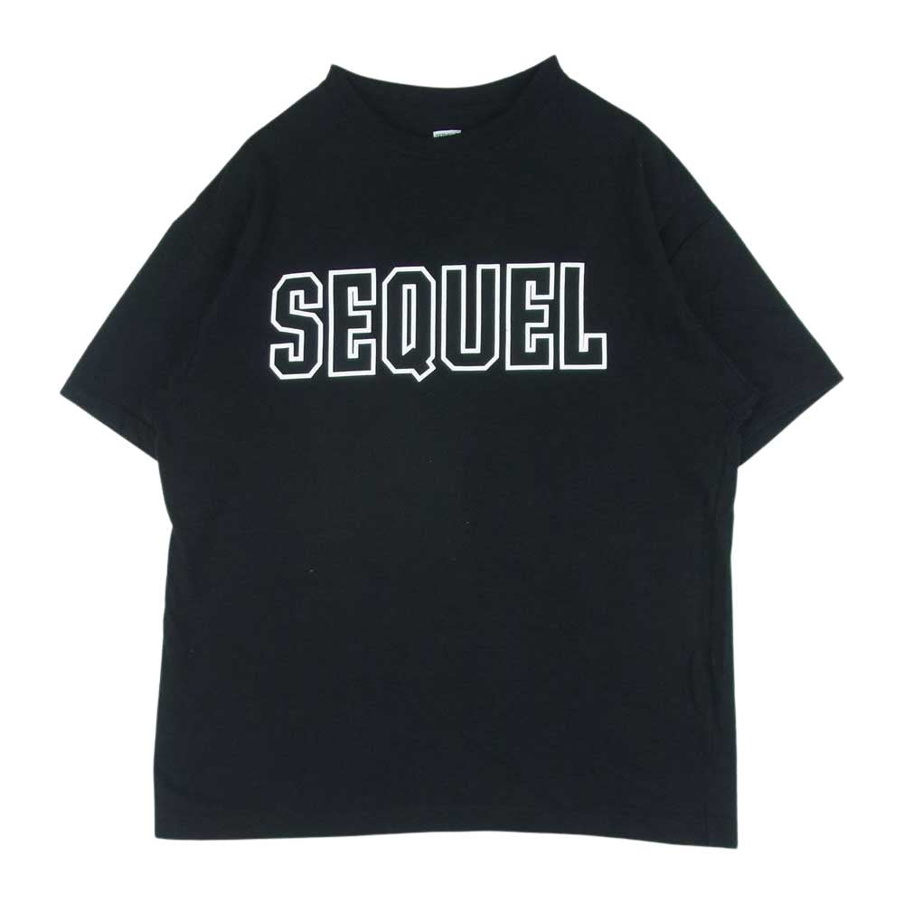 シークエル 23SS SQ-23SS-ST-02 ロゴ プリント 半袖 Tシャツ コットン 日本製 ブラック系 M【中古】