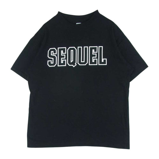 シークエル 23SS SQ-23SS-ST-02 ロゴ プリント 半袖 Tシャツ コットン 日本製 ブラック系 M【中古】