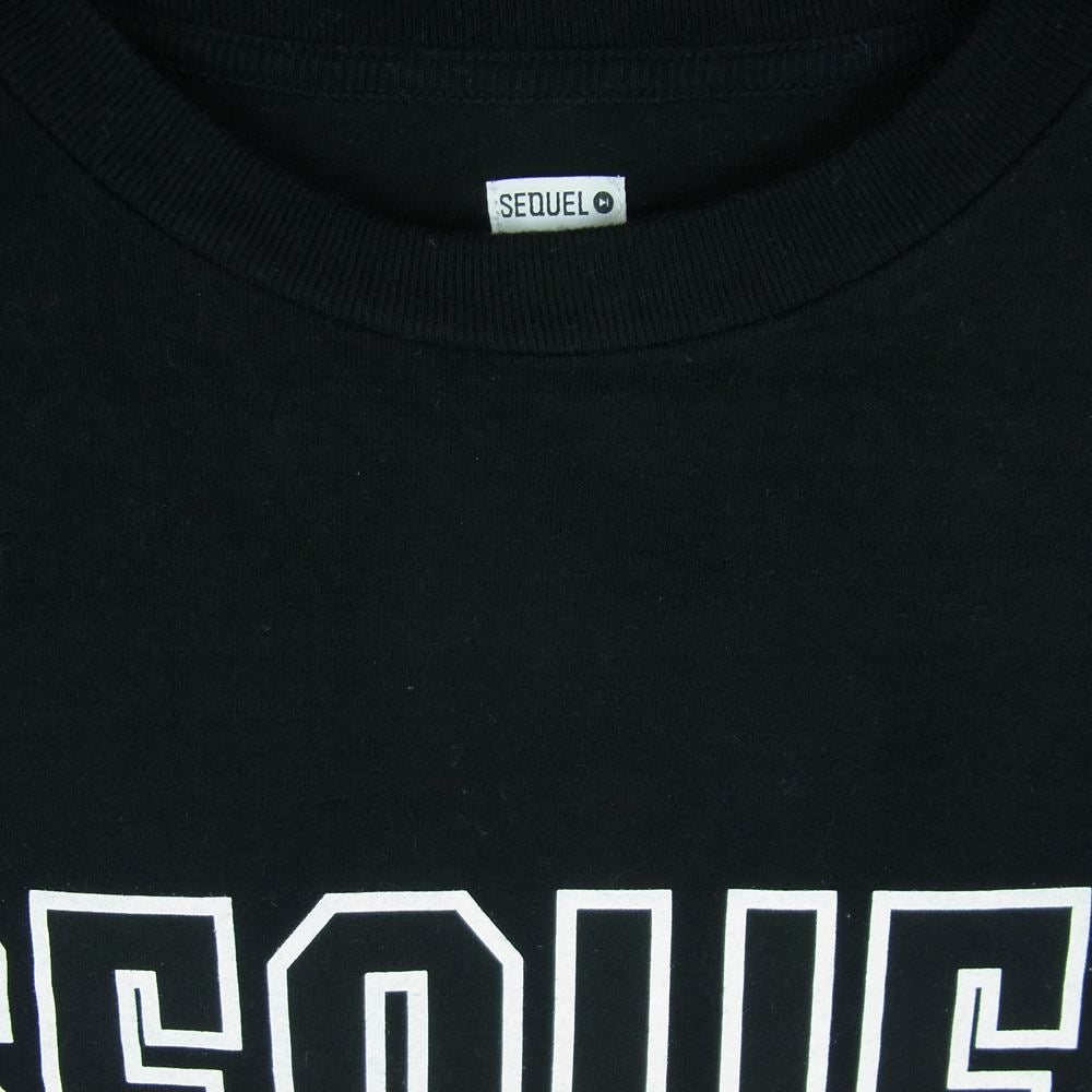 シークエル 23SS SQ-23SS-ST-02 ロゴ プリント 半袖 Tシャツ コットン 日本製 ブラック系 M【中古】