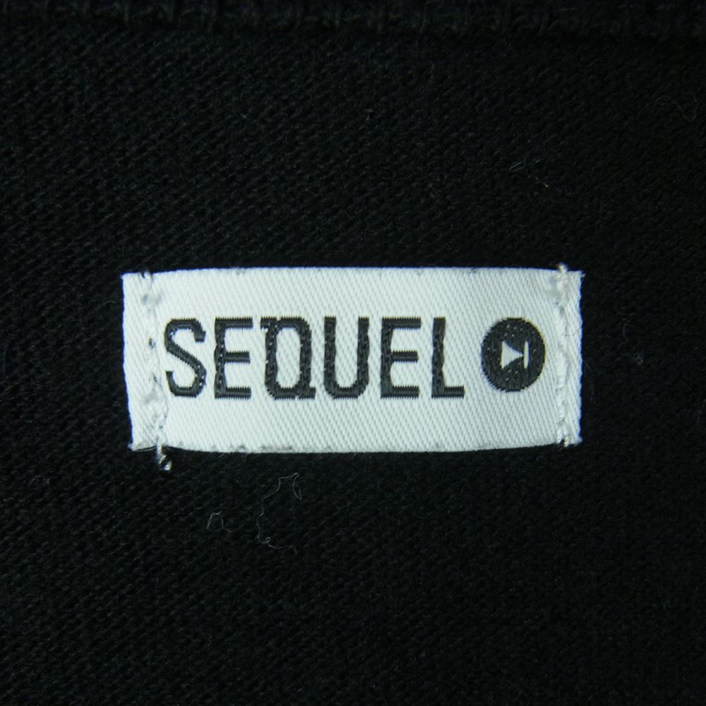 シークエル 23SS SQ-23SS-ST-02 ロゴ プリント 半袖 Tシャツ コットン 日本製 ブラック系 M【中古】