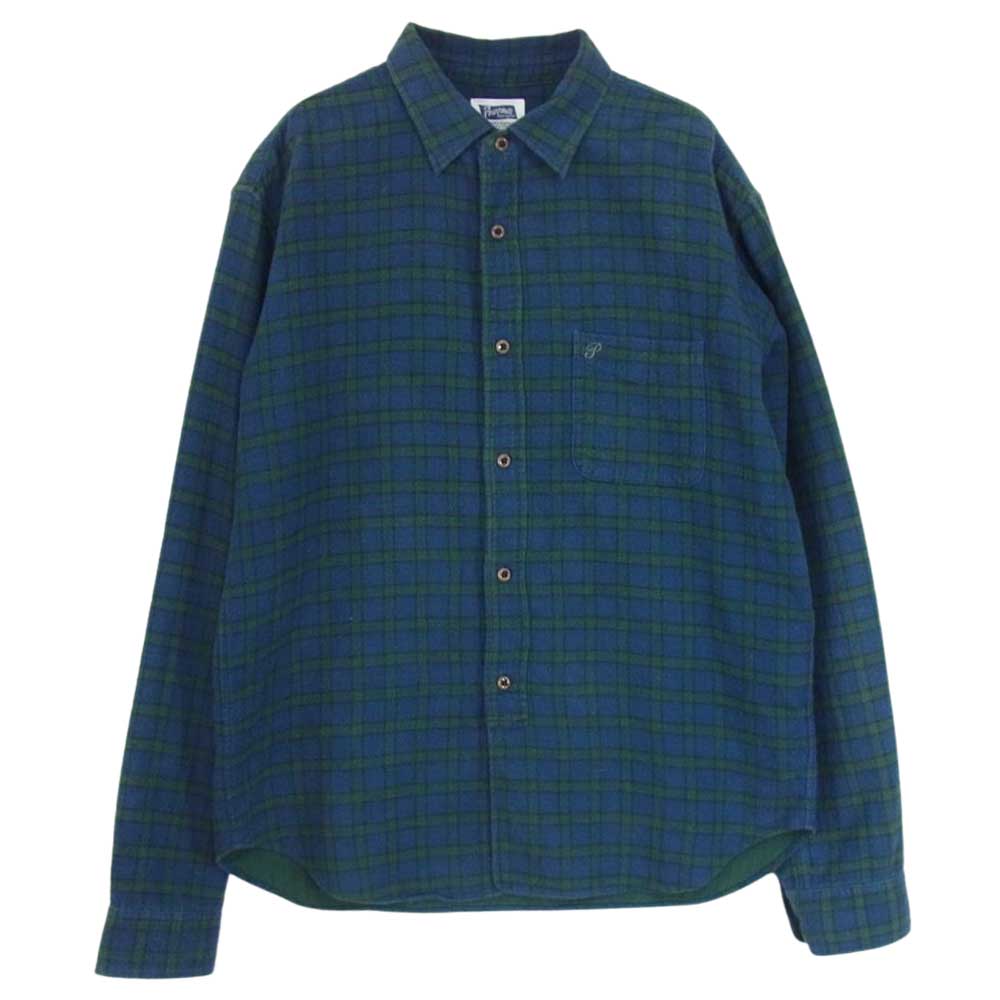 フェローズ チェック 長袖 シャツ グリーン系 XL【中古】