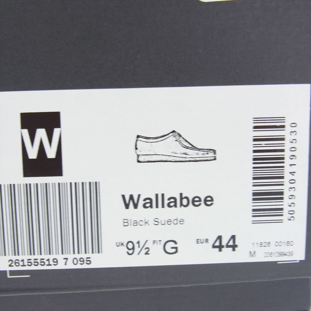 Clarks クラークス Wallabee ワラビー スエード シューズ スニーカー ブラック ブラック系 EU44【中古】