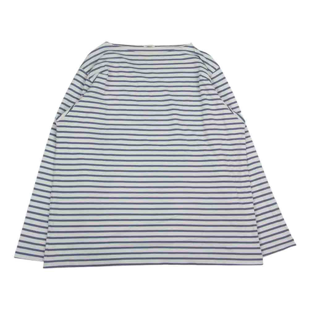 COMOLI コモリ 20SS R01-05017 ボーダー バスクシャツ ロングスリーブ ロンT 長袖 Tシャツ カットソー ホワイト系 パープル系 3【中古】