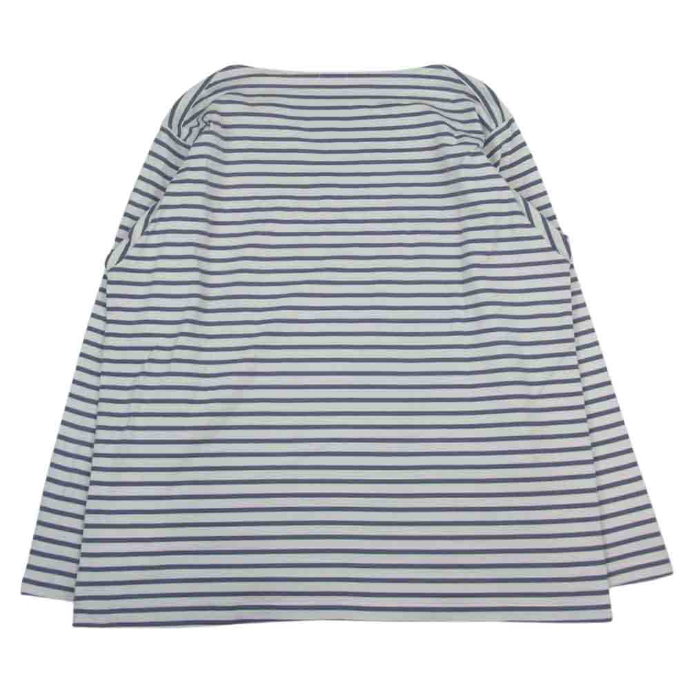 COMOLI コモリ 20SS R01-05017 ボーダー バスクシャツ ロングスリーブ ロンT 長袖 Tシャツ カットソー ホワイト系 パープル系 3【中古】