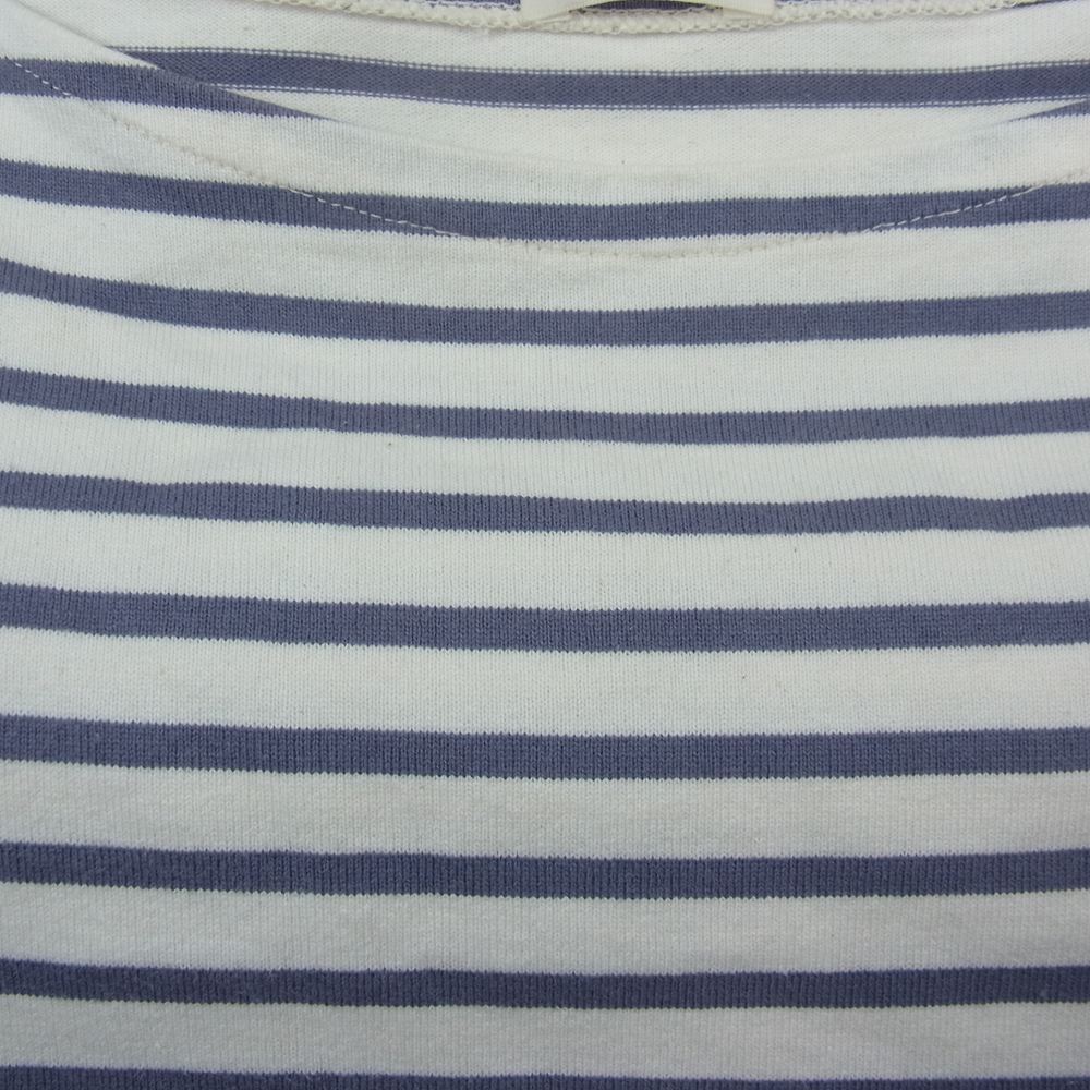 COMOLI コモリ 20SS R01-05017 ボーダー バスクシャツ ロングスリーブ ロンT 長袖 Tシャツ カットソー ホワイト系 パープル系 3【中古】