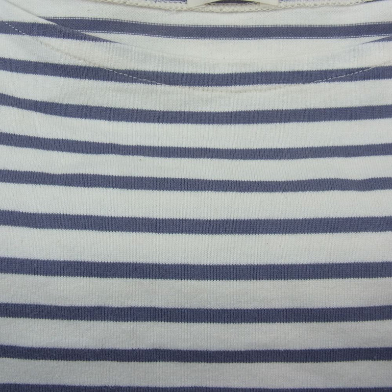 COMOLI コモリ 20SS R01-05017 ボーダー バスクシャツ ロングスリーブ ロンT 長袖 Tシャツ カットソー ホワイト系 パープル系 3【中古】