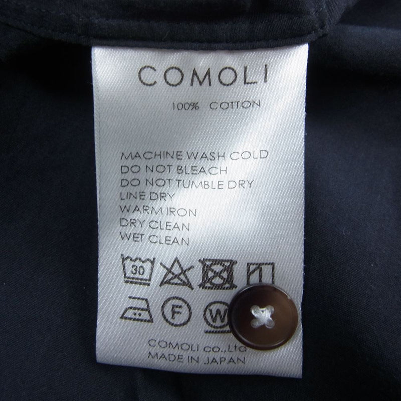 COMOLI コモリ 20SS R01-02001 コットン コモリシャツ ネイビー サイズ3 ネイビー系 3【中古】
