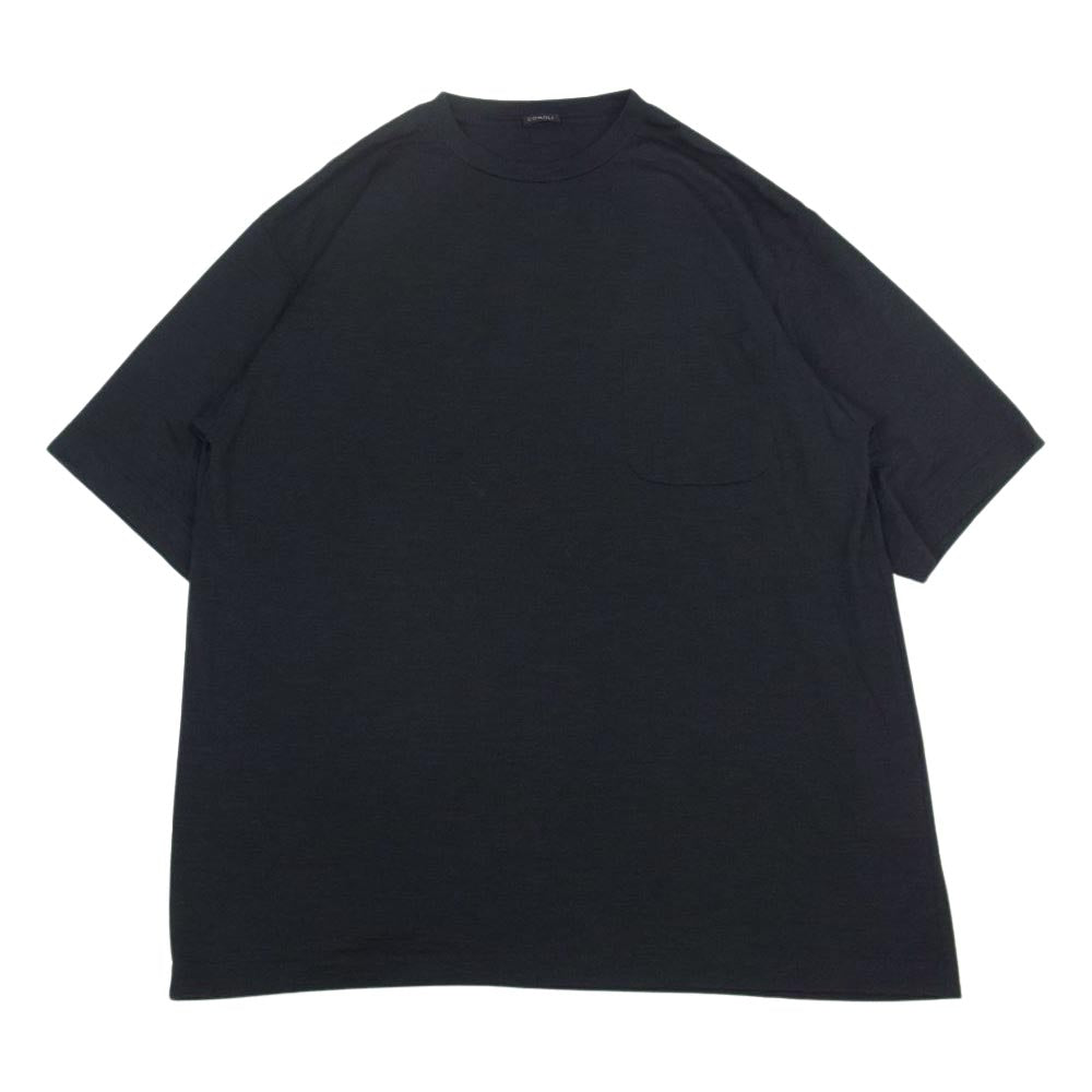 COMOLI コモリ 22SS V01-05007 ウール 天竺 Tシャツ クルーネック 半袖 Tシャツ サイズ3 チャコール系 3【美品】【中古】