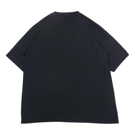 COMOLI コモリ 22SS V01-05007 ウール 天竺 Tシャツ クルーネック 半袖 Tシャツ サイズ3 チャコール系 3【美品】【中古】